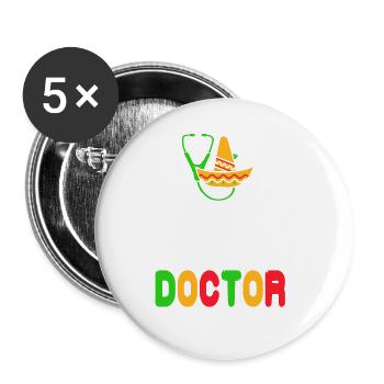 Nacho Ordinary Doctor Retro Funny T-Shirt Present - Buttons large 2.2''/56 mm (5-pack) - white - Front