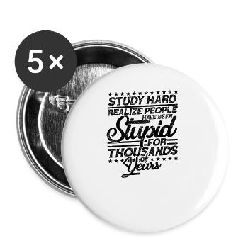 Study History Realize People Have Been This - Buttons groß 56 mm (5er Pack) - Weiß - Vorne