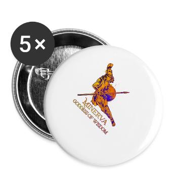 Déesse de la Sagesse - Minerve - Lot de 5 grands badges (56 mm) - blanc - Devant