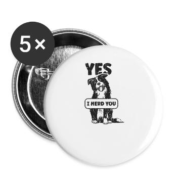 Ja, ich hüte dich - Herden - Buttons groß 56 mm (5er Pack) - Weiß - Vorne