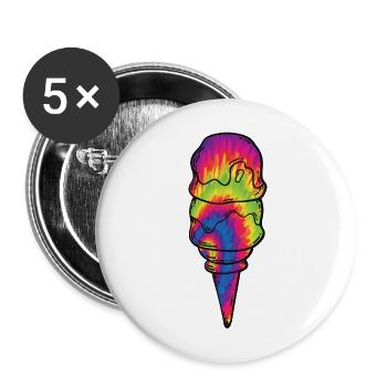 Ice Cream Tie Dye Cone - Buttons groß 56 mm (5er Pack) - Weiß - Vorne