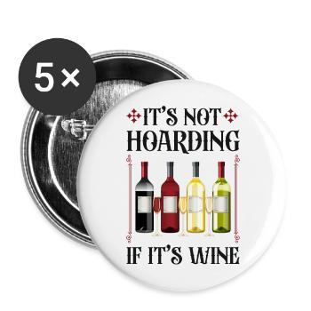 Dégustation de vin de sommelier - Lot de 5 grands badges (56 mm) - blanc - Devant