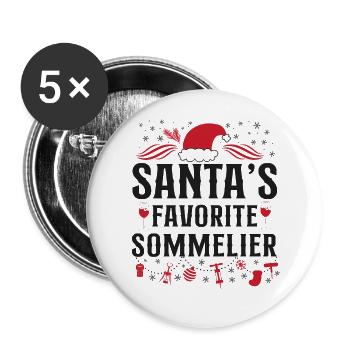Dégustation de vin de sommelier - Lot de 5 grands badges (56 mm) - blanc - Devant