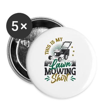 This is my lawn mower - Buttons large 2.2''/56 mm (5-pack) - white - Front