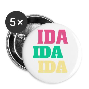 Ida Idachen Nom d’anniversaire Prénom Cadeaux - Lot de 5 grands badges (56 mm) - blanc - Devant