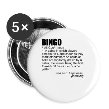 Bingo Definition Bingo B�lle Bingo Player Geschenk - Buttons groß 56 mm (5er Pack) - Weiß - Vorne