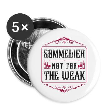 Dégustation de vin de sommelier - Lot de 5 grands badges (56 mm) - blanc - Devant