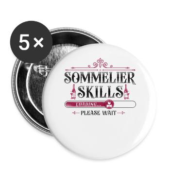 Dégustation de vin de sommelier - Lot de 5 grands badges (56 mm) - blanc - Devant