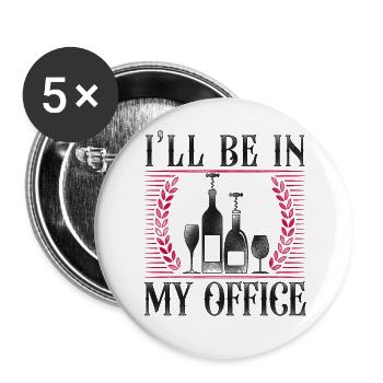Dégustation de vin de sommelier - Lot de 5 grands badges (56 mm) - blanc - Devant