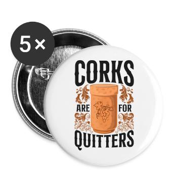 Sommelier Wine Drinking Tasting - Buttons large 2.2''/56 mm (5-pack) - white - Front