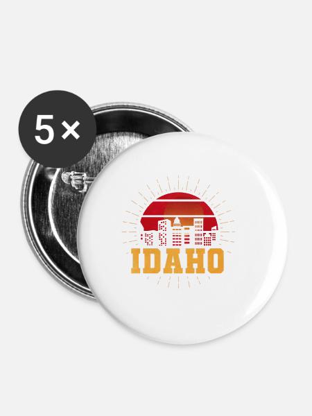 Liebe Idaho Wandern Berg - Buttons groß 56 mm (5er Pack) - Weiß