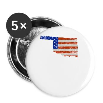 Oklahoma Home Usa-flaggen-geschenk - Buttons groß 56 mm (5er Pack) - Weiß - Vorne