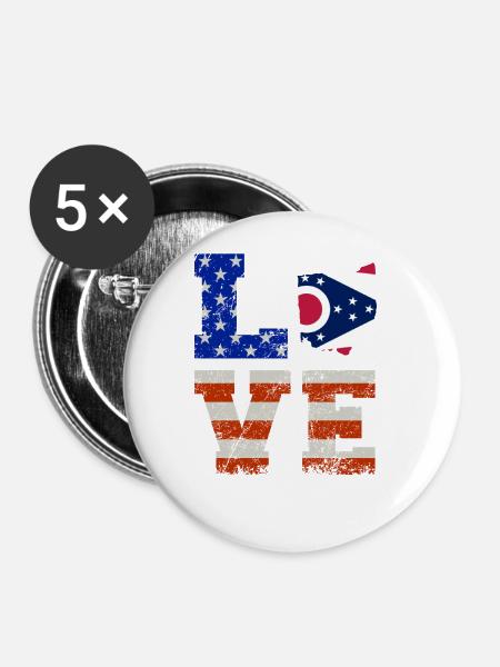 Ohio bewohner geschenk - Buttons groß 56 mm (5er Pack) - Weiß