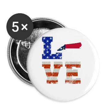 Liebe North Carolina Geschenk - Buttons groß 56 mm (5er Pack) - Weiß - Vorne