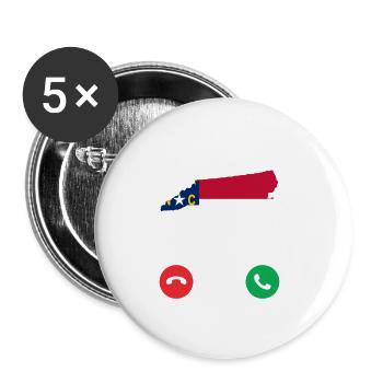 Travel North Carolina Gift - Buttons large 2.2''/56 mm (5-pack) - white - Front