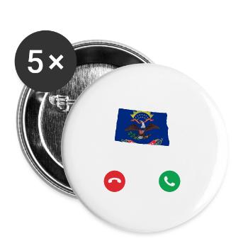 Travel North Dakota Gift - Buttons large 2.2''/56 mm (5-pack) - white - Front