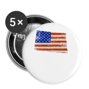 North Dakota Home Pride Usa flag gift - Buttons large 2.2''/56 mm (5-pack) - white - Front
