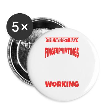 Finger painting - Buttons large 2.2''/56 mm (5-pack) - white - Front