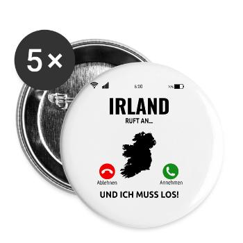 Irland Irische Insel Ireland Idee - Buttons groß 56 mm (5er Pack) - Weiß - Vorne