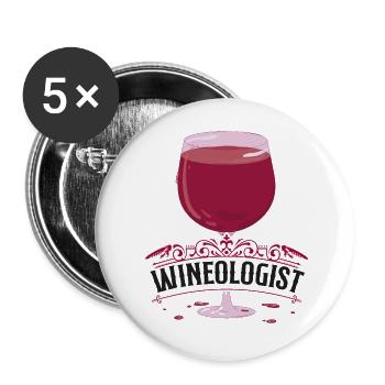 Dégustation de vin de sommelier - Lot de 5 grands badges (56 mm) - blanc - Devant