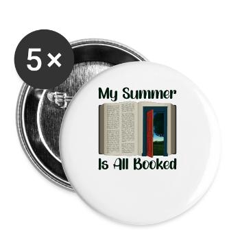 Book Reader Reading Literature Bookworm Gift Idea - Buttons large 2.2''/56 mm (5-pack) - white - Front