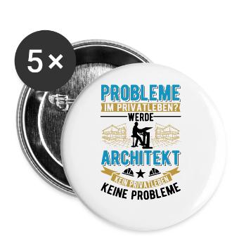 Architekt Geschenk Innenarchitekt Architektur - Buttons groß 56 mm (5er Pack) - Weiß - Vorne