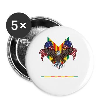 Vietnam Veteran USA Geschenk - Buttons groß 56 mm (5er Pack) - Weiß - Vorne