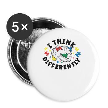Autism Awareness Autism Disease Autistic Poison - Buttons large 2.2''/56 mm (5-pack) - white - Front