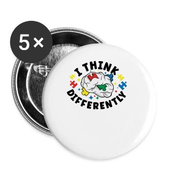 Autism Awareness Autism Disease Autistic Gift - Buttons groß 56 mm (5er Pack) - Weiß - Vorne