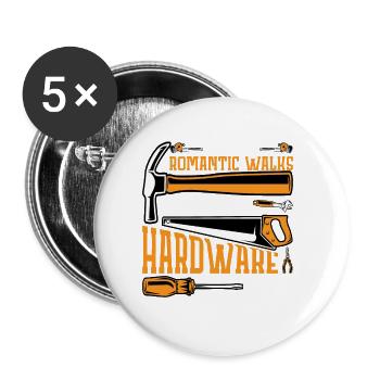 Profitez de promenades romantiques dans la quincaillerie11 - Lot de 5 grands badges (56 mm) - blanc - Devant