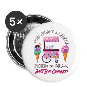 Cornet de crème glacée que vous ne faites pas toujours - Lot de 5 grands badges (56 mm) - blanc - Devant