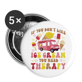 Cornet de crème glacée Popsicle Si vous - Lot de 5 grands badges (56 mm) - blanc - Devant
