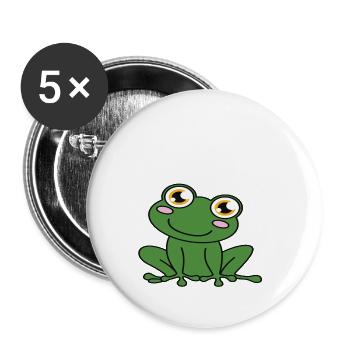 Mein Frosch Ruft Und Ich Muss Gehen - Buttons groß 56 mm (5er Pack) - Weiß - Vorne