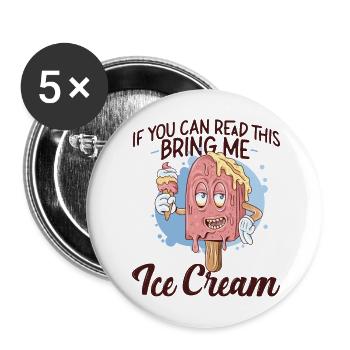 Ice Cream Popsicle Cone If You Can - Buttons large 2.2''/56 mm (5-pack) - white - Front