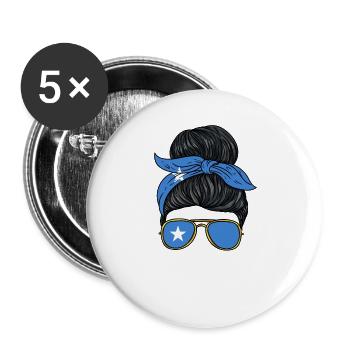 Somalia Mädchen - Buttons groß 56 mm (5er Pack) - Weiß - Vorne