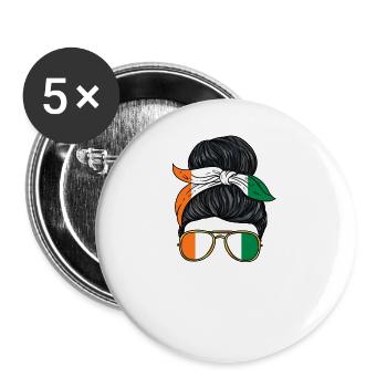Simbabwe Mädchen - Buttons groß 56 mm (5er Pack) - Weiß - Vorne
