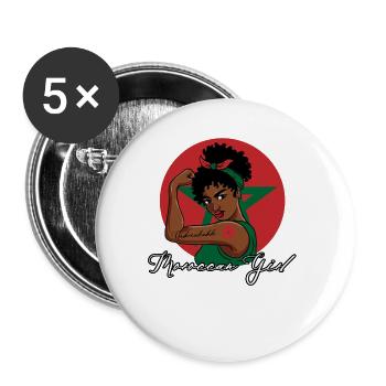 Unbreakable Morroccan Girl - Buttons groß 56 mm (5er Pack) - Weiß - Vorne