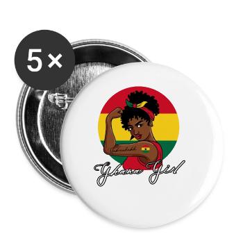 Unbreakable Ghana Girl - Buttons groß 56 mm (5er Pack) - Weiß - Vorne
