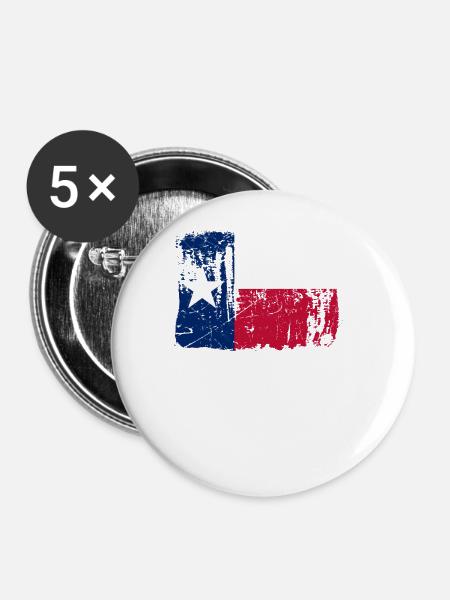 Texas reisen geschenk - Buttons groß 56 mm (5er Pack) - Weiß
