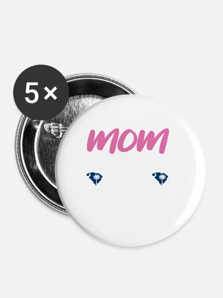 South Carolina mama geschenk - Buttons groß 56 mm (5er Pack) - Weiß