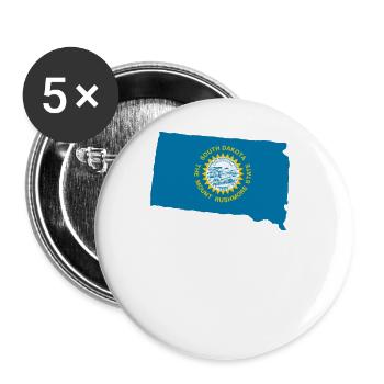 South Dakota Reisegeschenk - Buttons groß 56 mm (5er Pack) - Weiß - Vorne