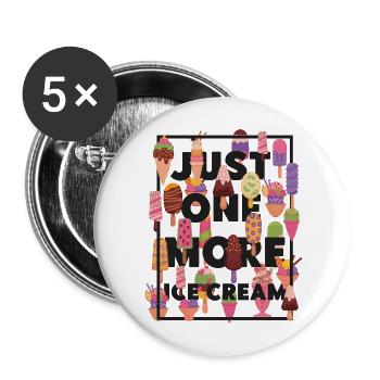 Cornet de crème glacée Popsicle Juste un - Lot de 5 grands badges (56 mm) - blanc - Devant