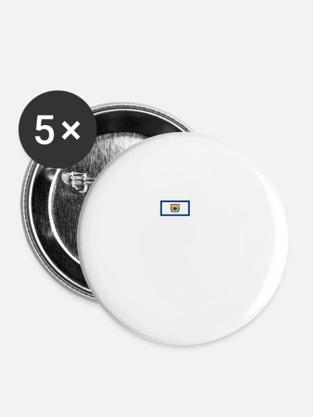 West Virginia Pride Geschenk - Buttons groß 56 mm (5er Pack) - Weiß
