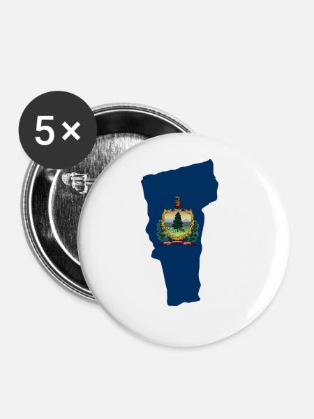 Vermont haus geschenk - Buttons groß 56 mm (5er Pack) - Weiß