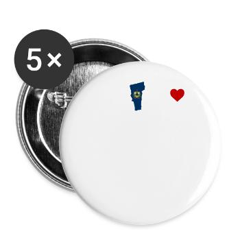 Vermont heartbeat gift - Buttons large 2.2''/56 mm (5-pack) - white - Front
