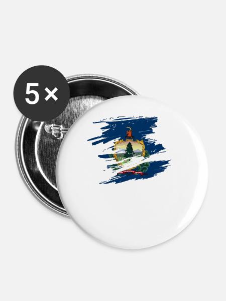 Vermont stolz geschenk - Buttons groß 56 mm (5er Pack) - Weiß