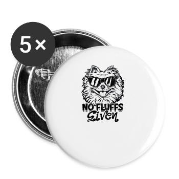 Pas de peluches données - poméranien - Lot de 5 grands badges (56 mm) - blanc - Devant