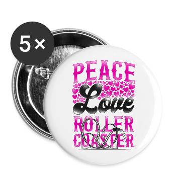 Roller Coaster Girl Vintage Peace - Buttons large 2.2''/56 mm (5-pack) - white - Front