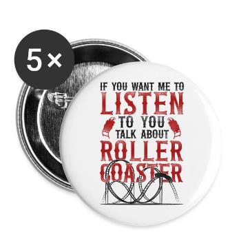 Roller Coaster Vintage si vous voulez - Lot de 5 grands badges (56 mm) - blanc - Devant