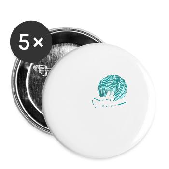 Je n’ai pas besoin d’une vie que j’aime tricoter drôle T-Shirt - Lot de 5 grands badges (56 mm) - blanc - Devant